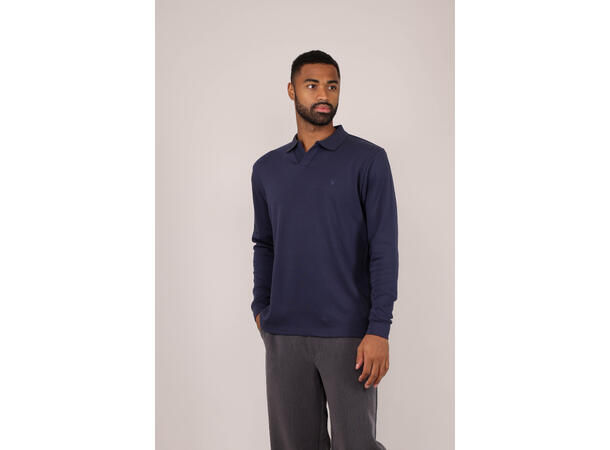 Dani LS Pique Navy M Interlock LS polo pique 