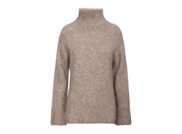 Edith Turtleneck Dark Sand S Alpaca LS turtleneck 