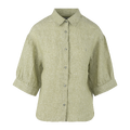 Eline SS Shirt Green M Puffed sleeve SS linen shirt