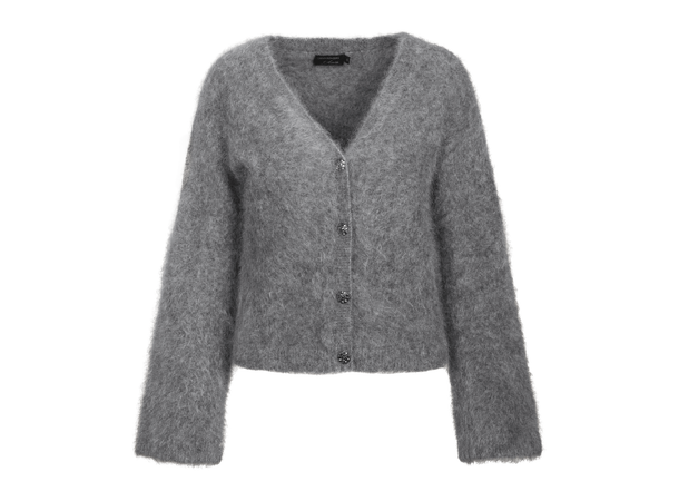 Hannah Cardigan Dark Grey S Furry mohair cardigan 