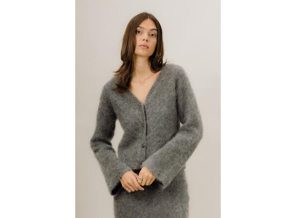 Hannah Cardigan Dark Grey S Furry mohair cardigan 