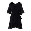 Hilke Dress Black XL Cotton wrap  dress