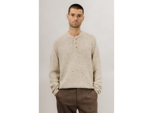 Jack Sweater Light Sand M Neps button sweater 