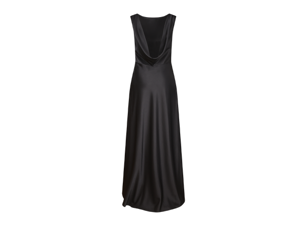 Keeley Dress Black S Long dress w/waterfall at back 