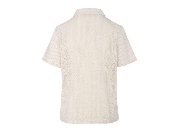Melissa SS Shirt Cream L Loose crochet look SS shirt 