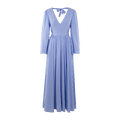 Milena Dress Vista Blue S V-neck open back maxi dress