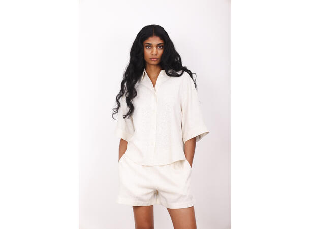Nemi SS Shirt Light Sand S SS boxy linen shirt 