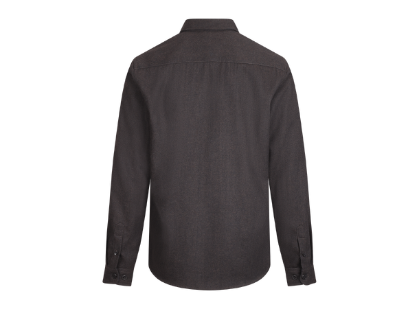 Odion Shirt Dark Brown M Herringbone wool shirt 
