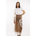 Paros Sarong Silver Mink One Size Cotton silk sarong