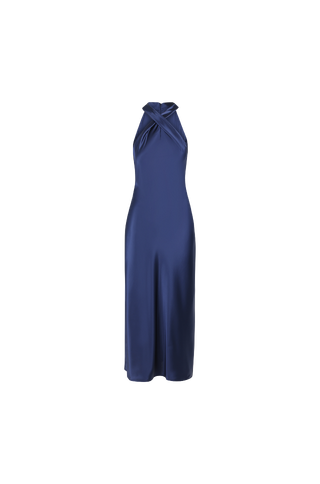 Rikki Dress Satin twisted neck long dress
