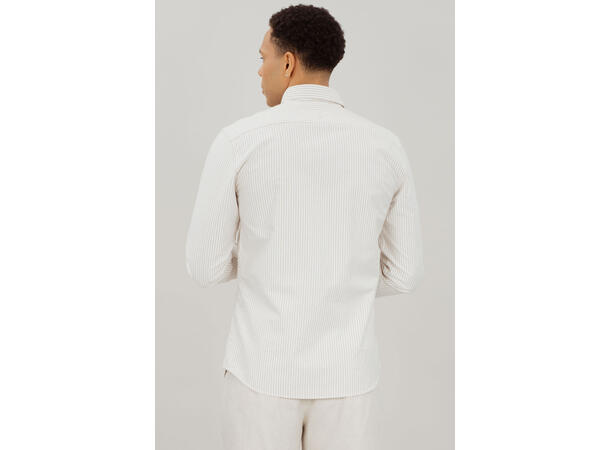 Solari LS Shirt Sand L Cotton stripe oxford LS shirt 