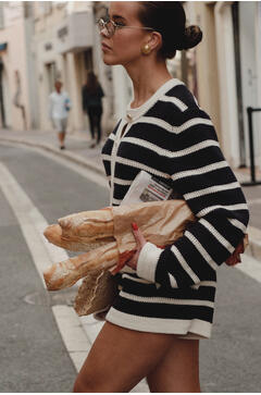 Valentine Cardigan Striped cotton jacket