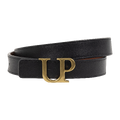 Verona Belt Black_Brown S Reversible logo leather belt, 2cm