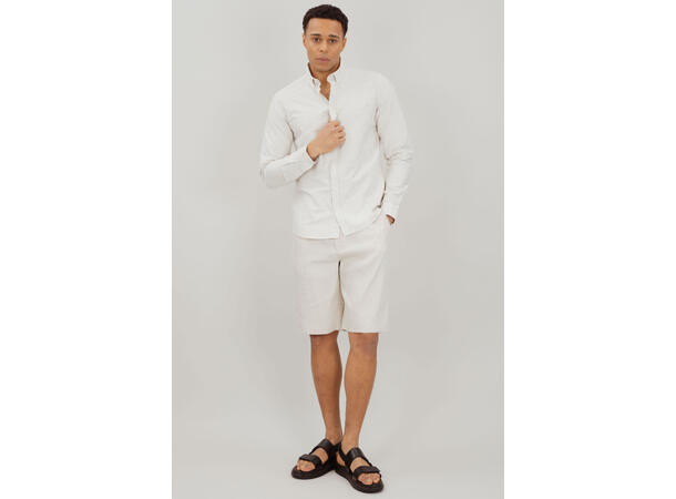 Yves Shorts Sand L Wide linen shorts 