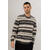 Arlo Sweater Charcoal multi M Multi striped teddy knit 