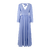 Milena Dress Vista Blue M V-neck open back maxi dress 