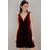 Ginza Dress Burgundy M Velour deep v-neck dress 