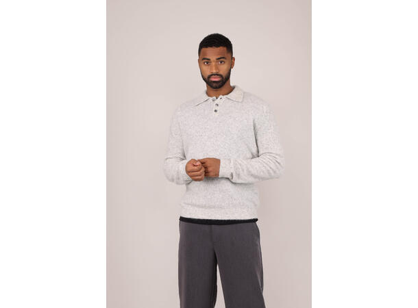 Adesola Sweater Light grey melange M Alpaca button sweater 