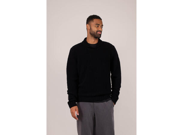 Adisa Sweater Black L Shawl collar boucle sweater 