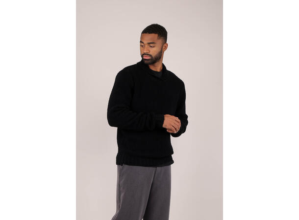 Adisa Sweater Black L Shawl collar boucle sweater 