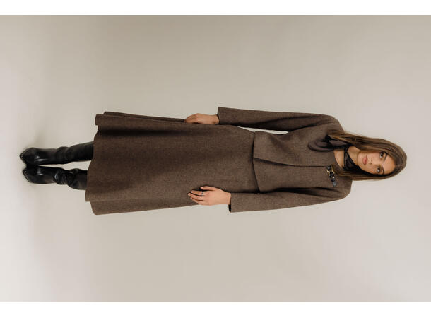 Amara Skirt Dark Brown S Twill wool maxi skirt 