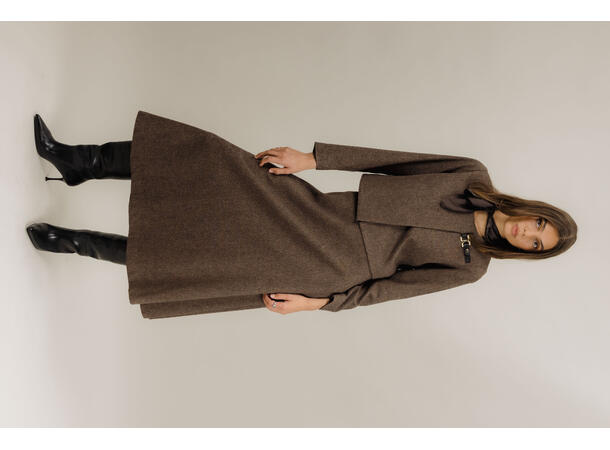 Amara Skirt Dark Brown S Twill wool maxi skirt 