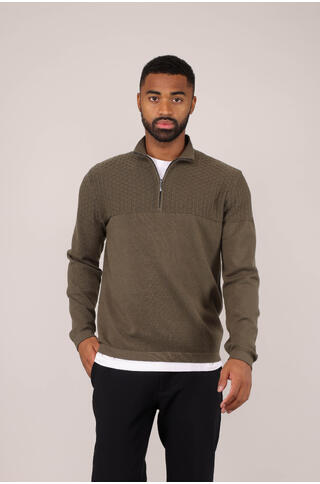 Amman Half-zip Viscose brick pattern sweater