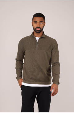 Amman Half-zip Viscose brick pattern sweater