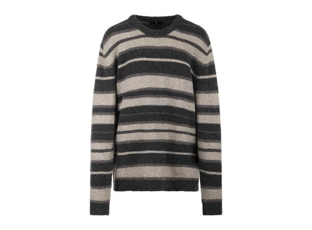 Arlo Sweater Charcoal multi M Multi striped teddy knit 