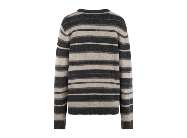 Arlo Sweater Charcoal multi M Multi striped teddy knit 