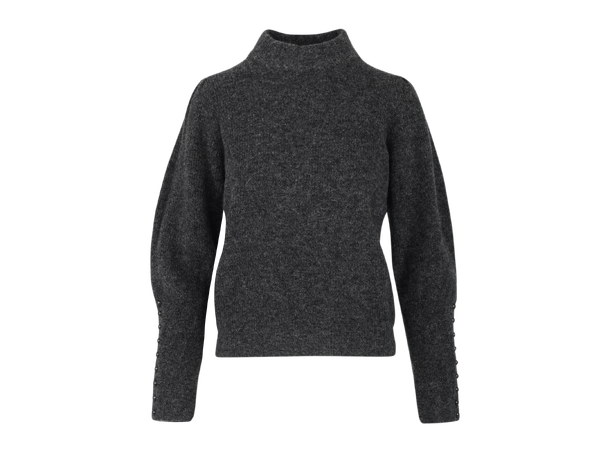 Aska Sweater Fudge M Puffed sleeves mohair sweater 
