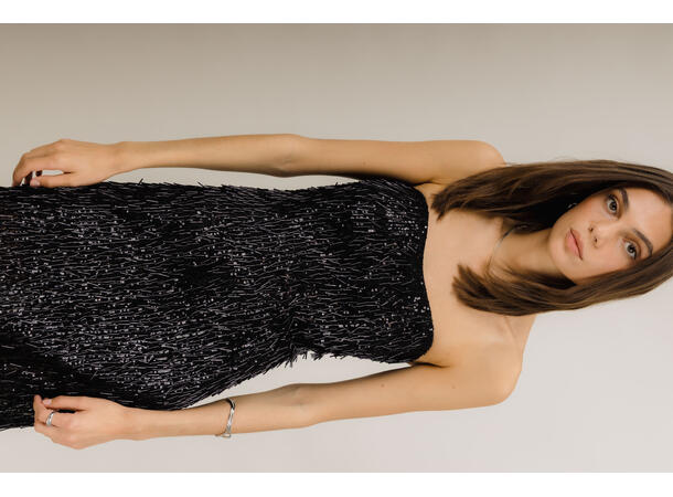 Audrey Dress Black S Beaded embellished long dress 