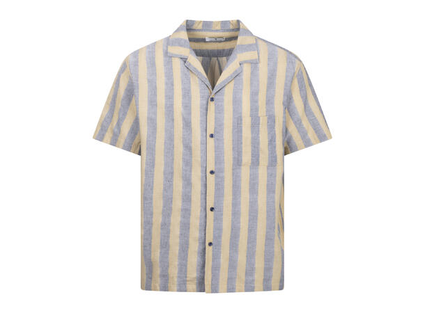 Bernard SS Shirt Blue M Cotton block stripe SS Shirt 