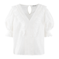Caressa Top White XS Crinkle cotton blouse