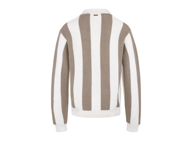 Claude Sweater Sand L Structure block stripe sweater 