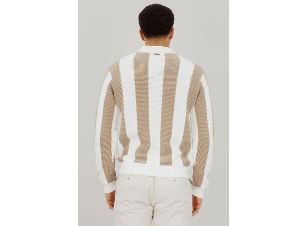 Claude Sweater Sand L Structure block stripe sweater 