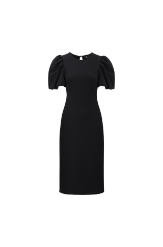 Cuba Dress Midi dress with puffed sleeves