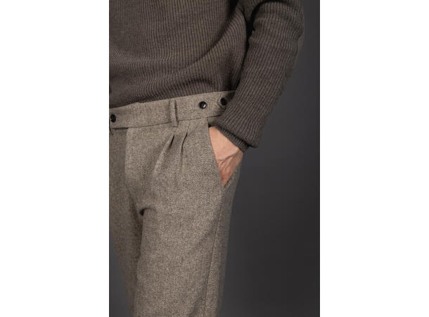 Dutta Pants Brown L Herringbone wool pants 