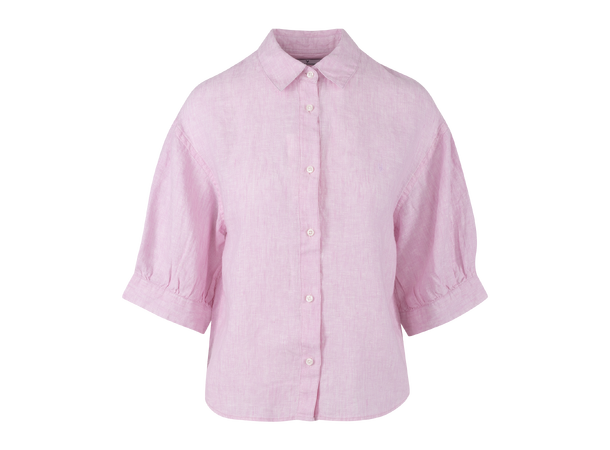 Eline SS Shirt Pink L Puffed sleeve SS linen shirt 