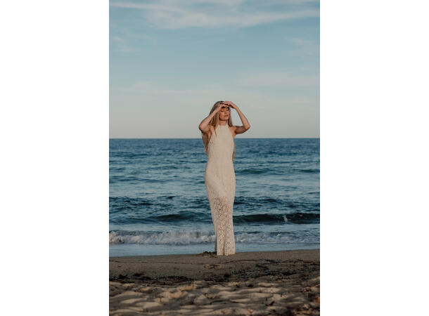 Frida Dress Cream M Halter-neck crochet dress 