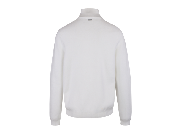 Jorge Half-zip Snow White M Cotton knit half-zip 