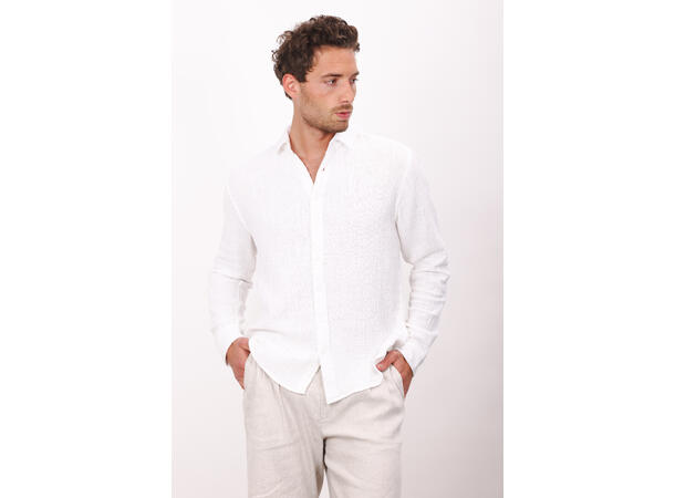 Kristian LS Shirt White L Cotton gauze LS shirt 