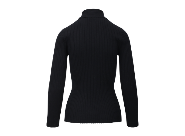 Mari Turtleneck Black M Merino rib turtle 