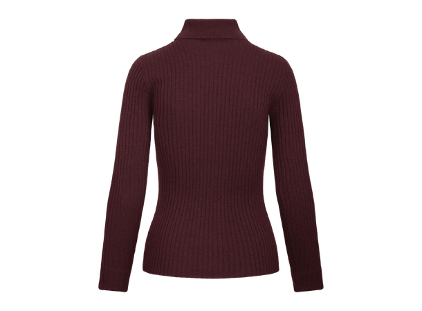 Mari Turtleneck Chocolate Cherry M Merino rib turtle 