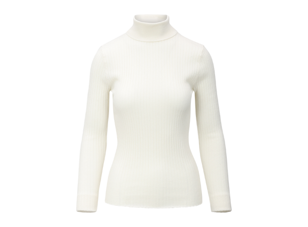Mari Turtleneck Snow M Merino rib turtle 