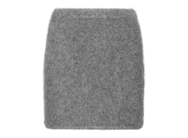 Phoebe Skirt Dark Grey M Furry mohair mini skirt 