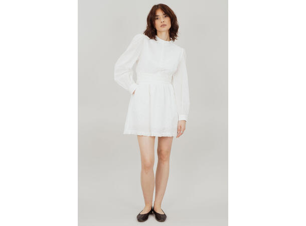 Selene Dress White S Ruffle cotton dress 
