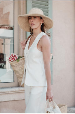 Simmy Waistcoat Long linen waistcoat