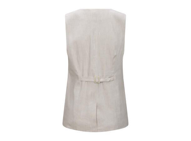 Simmy Waistcoat Sand XL Long linen waistcoat 