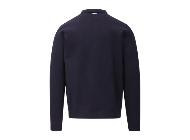 Succa Half-zip Polo Dark Navy L Basic viscose zip polo collar 